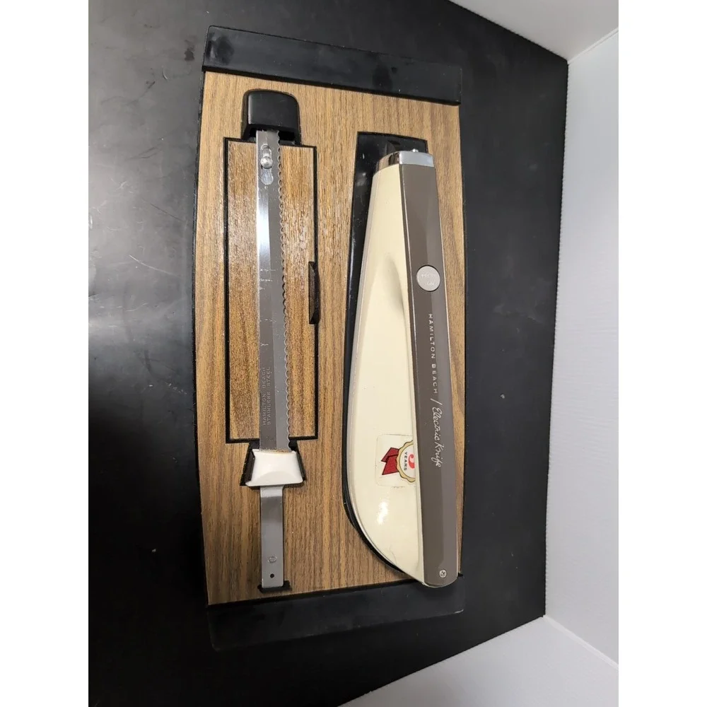 Vintage Hamilton Beach Electric Knife Set Model #270 W/Storage Tray - Works